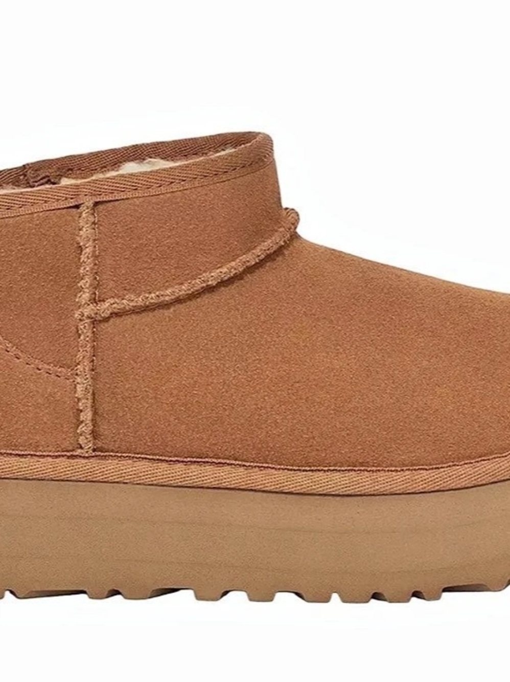 UGG Classic Ultra Mini Platform Ankle Boots Chestnut US Big Kids Size 4
